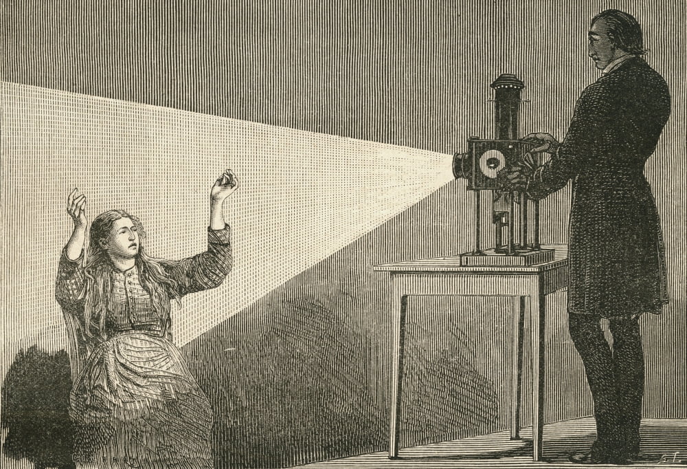 Catalepsy Produced By Electric Light From El Museo Popular Published Madrid 1889 Canvas Art - Ken Welsh Design Pics (17 x 11)