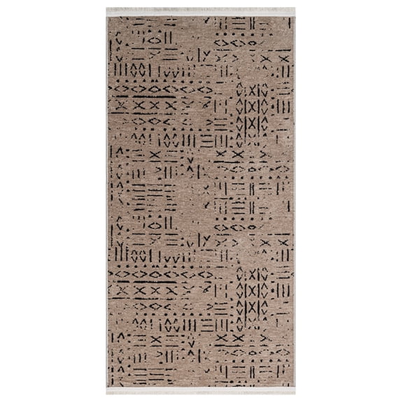 Catalina Brown Area Rugs for Living Room Washable Rugs Boho Moroccan Area Rug Soft Neutral Geometric Bohemian Distressed Indoor Rug for Bedroom Dining Room Office Nonslip Rug