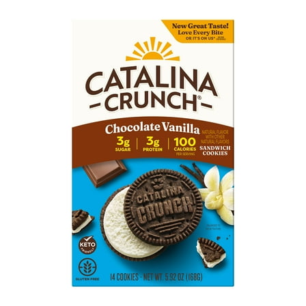 Catalina Crunch Sandwich Cookies, Chocolate Vanilla, 5.92 oz