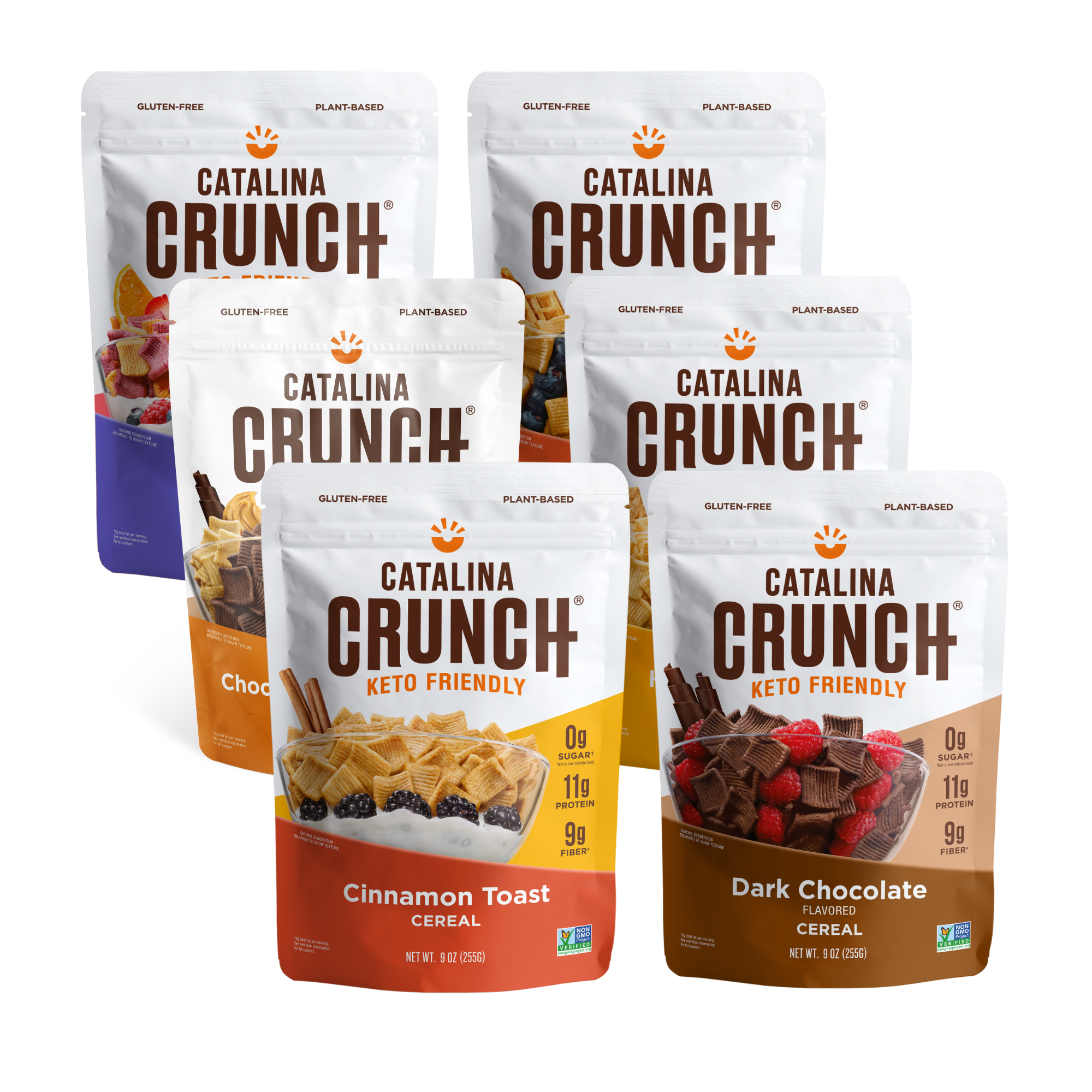 Catalina Crunch Keto Cereal Variety Pack (6 Flavors), 9oz Bags | Low Carb, Zero Sugar, Gluten Free, Fiber | Keto Snacks, Vegan Snacks, Protein Snacks | Keto Friendly Foods - image 1 of 9
