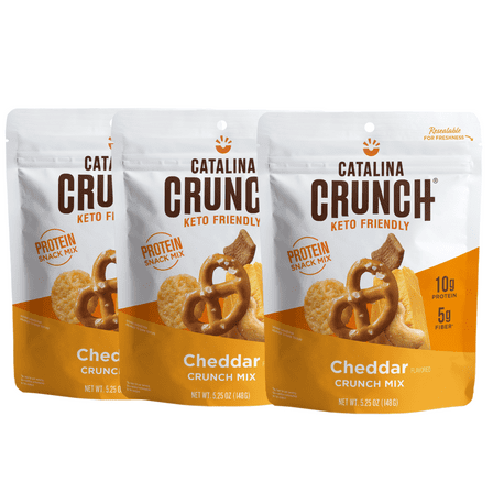 Catalina Crunch Mix Cheddar Keto Snack Mix | Keto Friendly, Low Carb, Protein Snacks, 5.25 Oz (Pack Of 3)