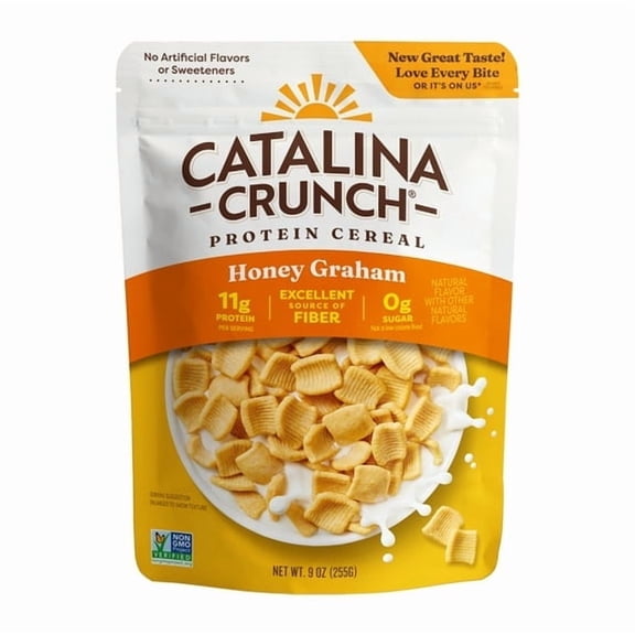 Catalina Crunch Protein Cereal, Honey Graham 9 oz(pack of 2)