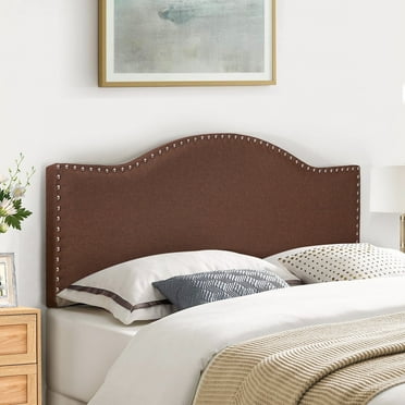 Catalina Headboards for Full Size Bed, Upholstered Nail Head Bed Headboard, 12 Adjustable Positions Full Headboard Only, Wall Mounted Headboard, Bed Backboard Linen Fabric Head Board - Espresso