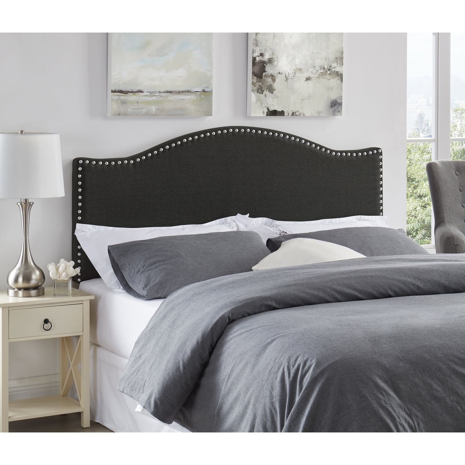 Catalina Headboards for Full Size Bed, Upholstered Nail Head Bed ...