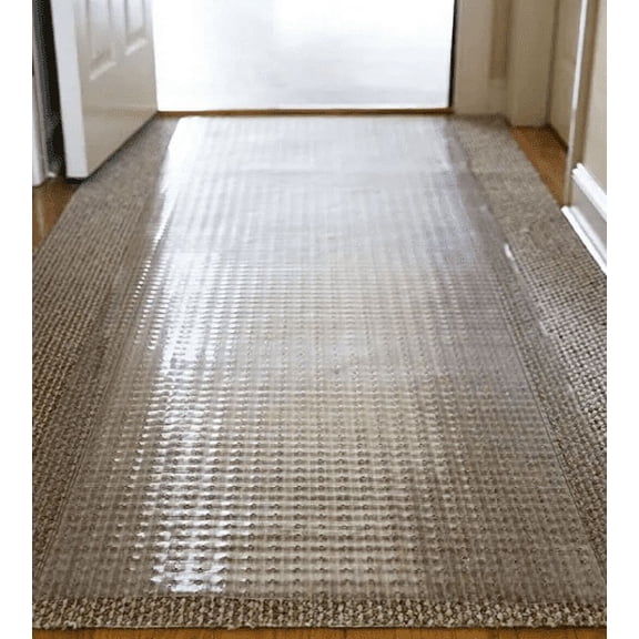 Catalina Home Clear Vinyl Plastic Carpet Protector Runner Rug, Non-Slip, 27 in x 3 ft