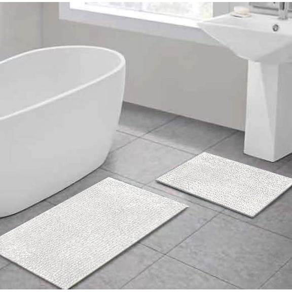 Catalina Home Costa Rica White Soft Chenille Luxurious 2PC. Set by Catalina Home, 100% Polypropylene