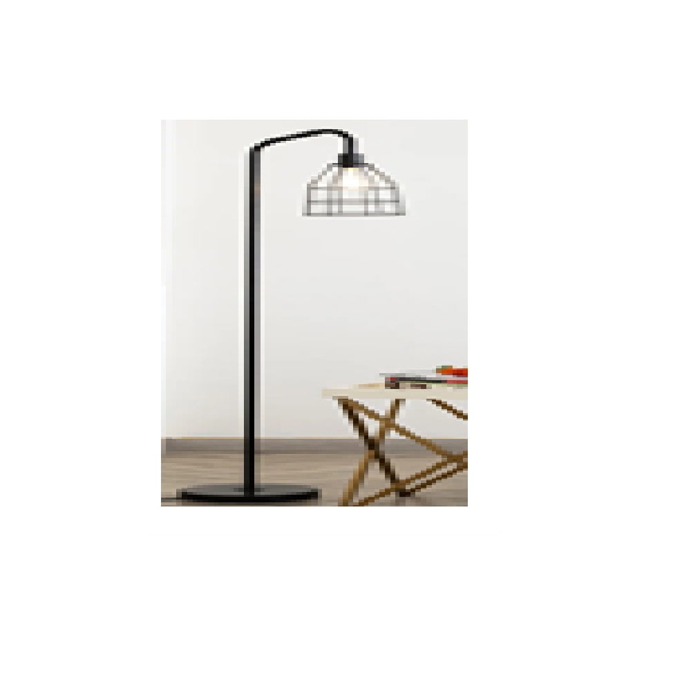 Catalina Lighting Lowell 60'' Floor Lamp with Black Metal Dome Shade Industrial Floor Light Fixture for Living Room, Bedroom, or Office, Black