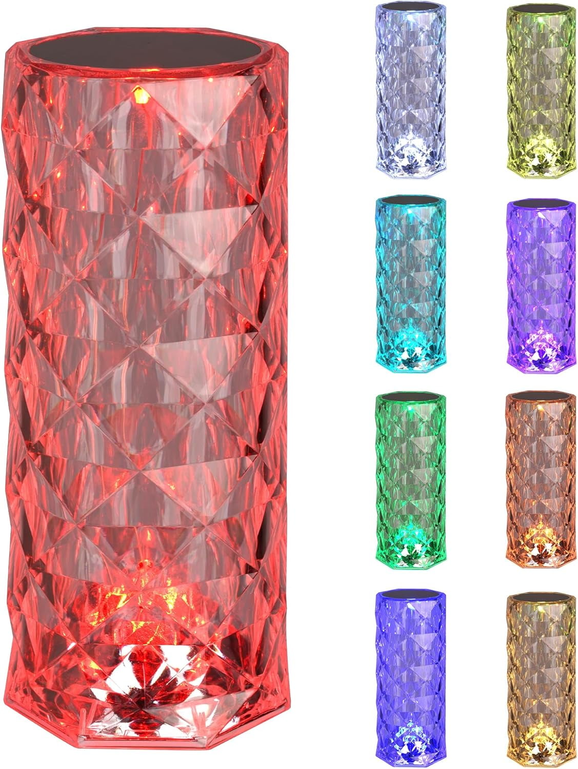 Clear Acrylic Cordless RGB Color-Changing Table Lamp