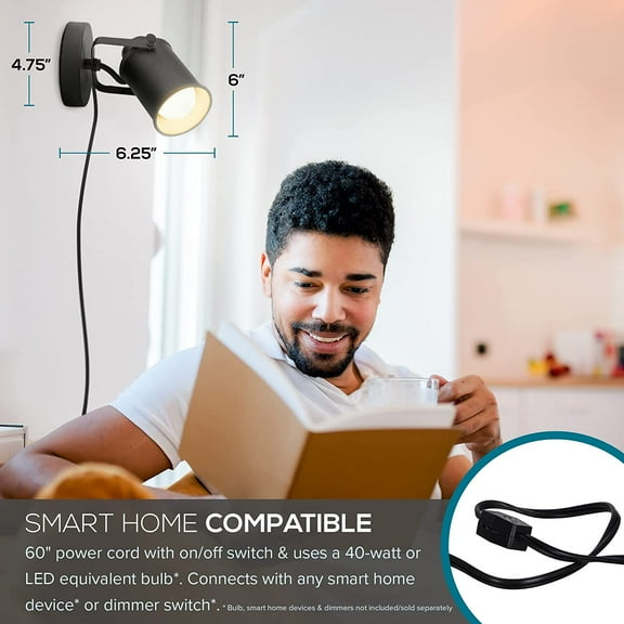 Catalina Lighting Modern Multipurpose Spotlight Desk or Wall Mount Accent Lamp, 6", Dark Bronze, Set of 2