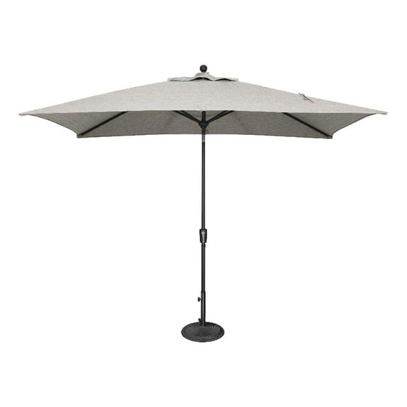 SimplyShade Catalina 6.6' x 10' Rectangle Push Button Tilt Patio Umbrella in Silver