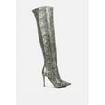 thumbnail image 1 of Catalina Snake Print Stiletto Knee Boots, 1 of 11