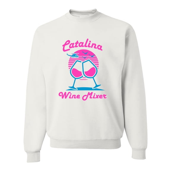 Catalina Wine Mixer Island Prestige Movie| Mens Pop Culture Crewneck Graphic Sweatshirt, White, X-Large