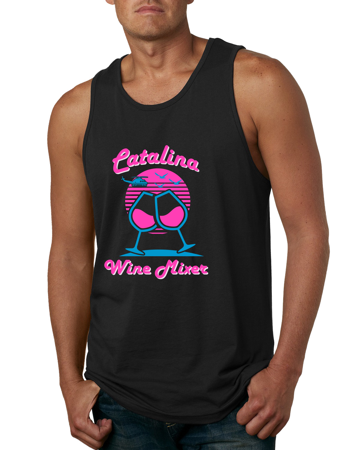 Catalina Wine Mixer Island Prestige Movie| Mens Pop Culture Graphic Tank Top, Black, Small - image 1 of 4
