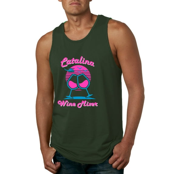 Catalina Wine Mixer Island Prestige Movie| Mens Pop Culture Graphic Tank Top, Forest Green, 3XL