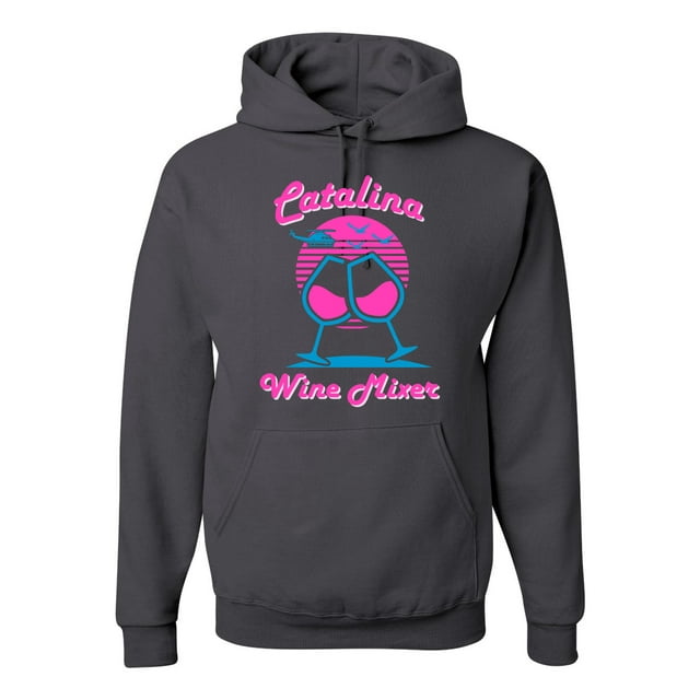 Catalina Wine Mixer Island Prestige Movie| Mens Pop Culture Hooded Sweatshirt Graphic Hoodie, Charcoal, X-Large