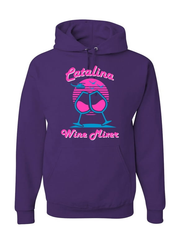 Catalina Wine Mixer Island Prestige Movie| Mens Pop Culture Hooded Sweatshirt Graphic Hoodie, Purple, Large