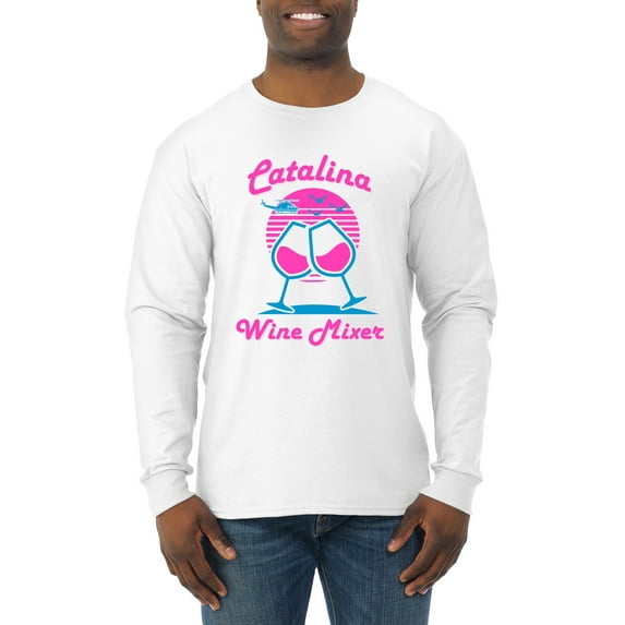 Catalina Wine Mixer Island Prestige Movie| Mens Pop Culture Long Sleeve T-Shirt, White, 2XL