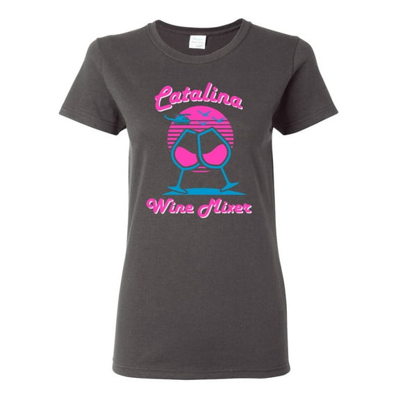Catalina Wine Mixer Island Prestige Movie| Womens Pop Culture Graphic T-Shirt, Charcoal, X-Large