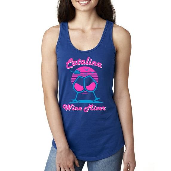 Catalina Wine Mixer Island Prestige Movie| Womens Pop Culture Jersey Racerback Tank Top, Royal, X-Large