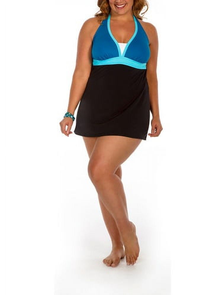 Catalina Women's PlusSize Sporty Colorblock OnePiece Swimdress