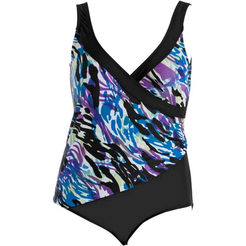 Catalina Womens Plus-Size Wrap One-Piece Swimsuit - Walmart.com