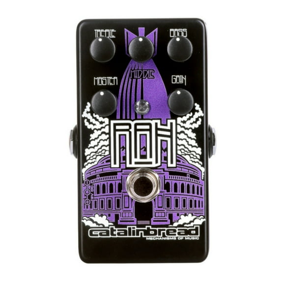 Catalinbread RAH Overdrive Effects Pedal with Three-Knob Tone Circuit and Bass Control (Purple)