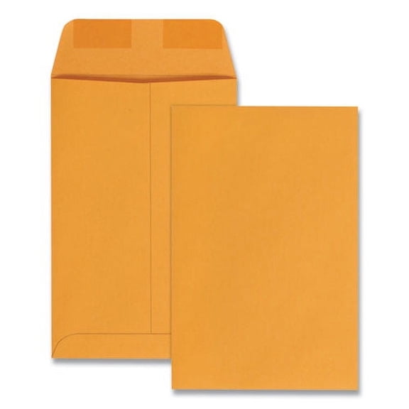 "Catalog Envelope, 28 lb Bond Weight Kraft, #1, Square Flap, Gummed Closure, 6 x 9, Brown Kraft, 100/Box | Bundle of 10 Boxes"