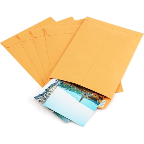 Catalog Envelopes Brown Kraft Self Seal Security Mailing Envelopes for Documents, Cards, Photos, Office, Business
