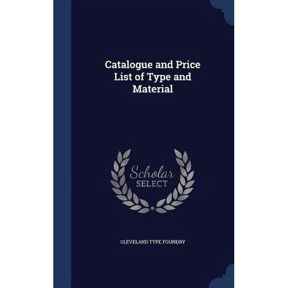 Catalogue And Price List Of Type And Material