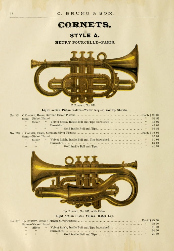 Catalogue C Bruno & Son c1890 Cornets Style A Canvas Art - Unknown (18 x 24)