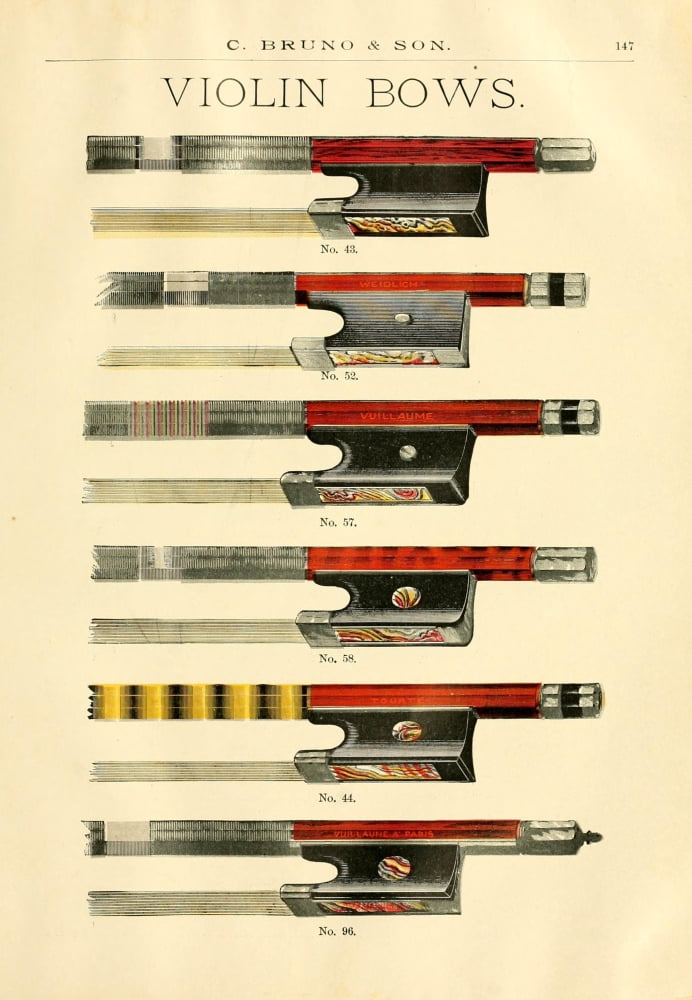Catalogue C Bruno & Son c1890 Violin bows 2 Canvas Art - Unknown (24 x 36)