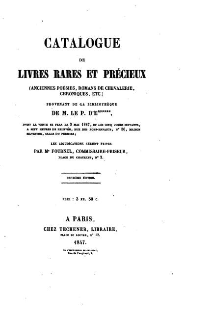 Catalogue de livres rares et prÃ©cieux, (Paperback)