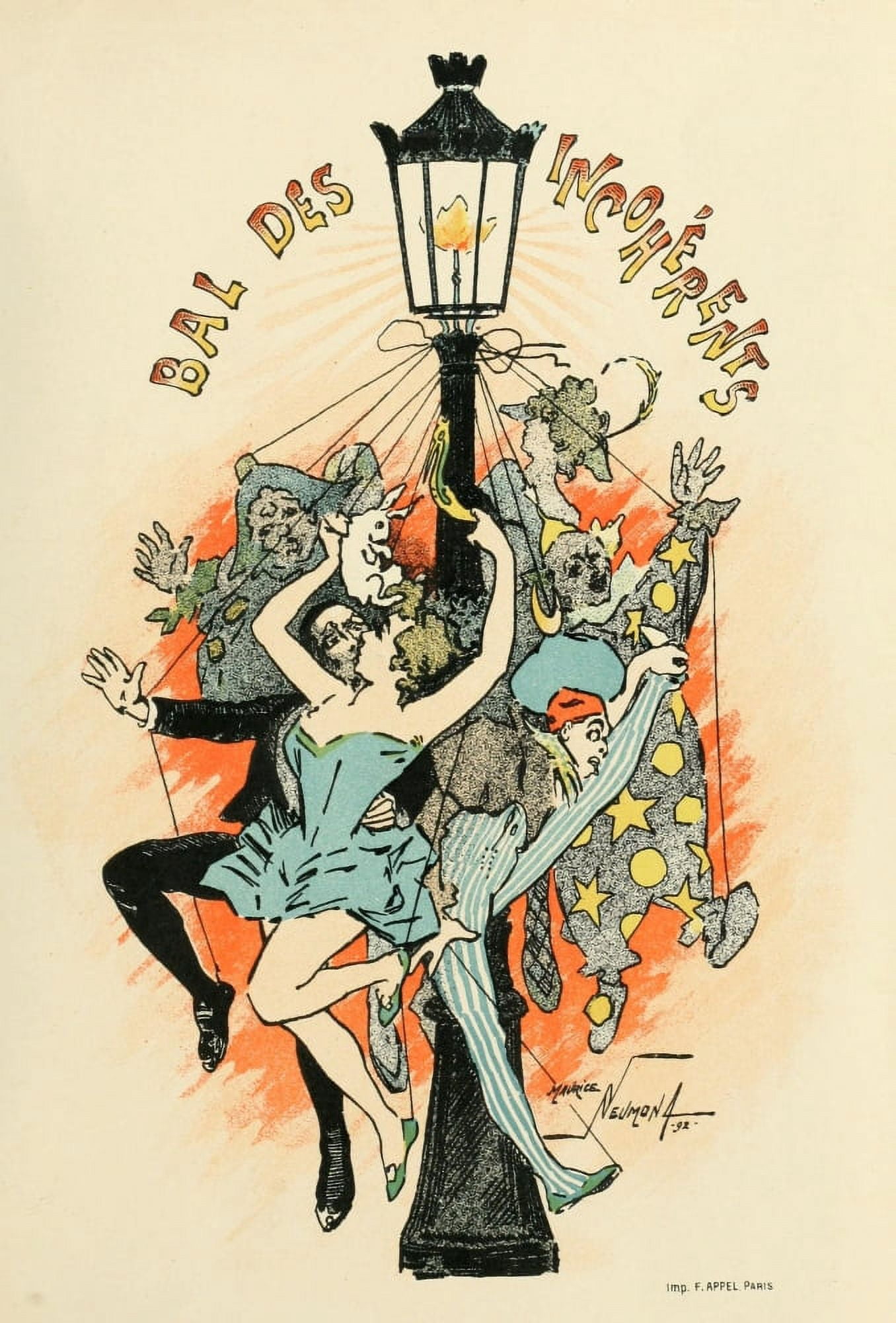 Catalogue illustr de lexposition 1894 Bals des Incohrents Canvas Art - Maurice Neumont (18 x 24)