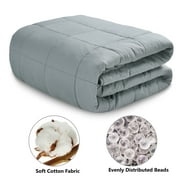 Catalonia 15lb Weighted Blanket for Kids, Premium Heavy Weighted Blanket for Adults, Cotton, Gray, 48" × 72"