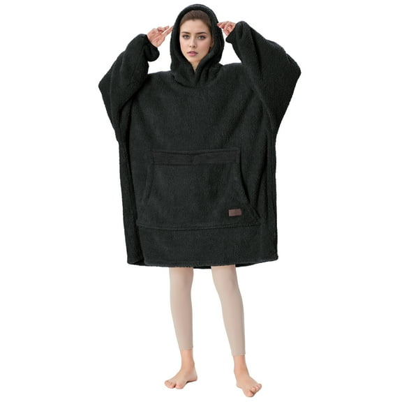 Catalonia Oversized Blanket Hoodie Sweatshirt, Wearable Lounging Fleece Pullover, Gift for Adults Women Men Kids Wife