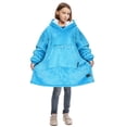 thumbnail image 1 of Catalonia Blanket Hoodie for Kids, Oversized Wearable Sherpa Sweatshirt Pullover for 7-16 yr Teens Youth, Kids Gift Idea, 1 of 6