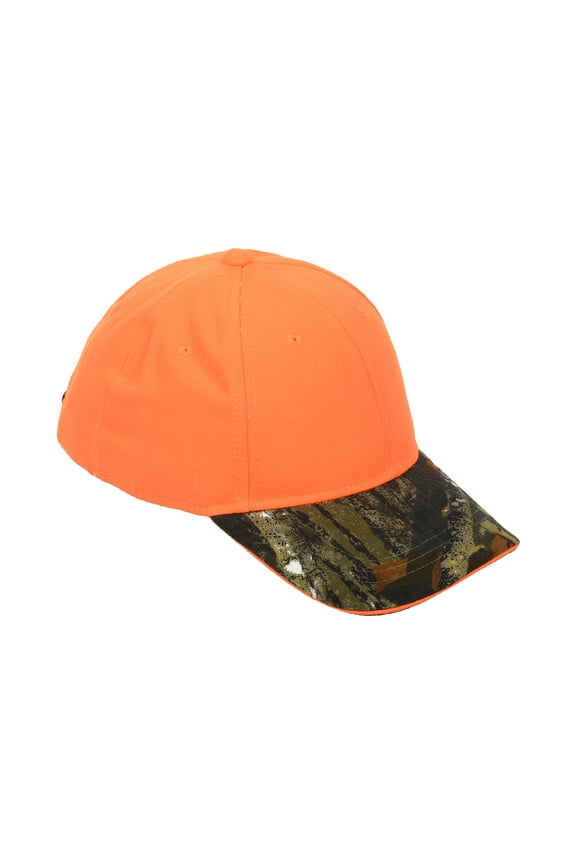 Orange Hunting Hat for Men, Adjustable Neon Cotton Baseball Cap for Outdoor
