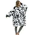 thumbnail image 1 of Catalonia Cow Print Oversized Blanket Hoodie Sweatshirt, Dalmatian Fleece Pullover, Super Soft Warm Comfortable for Adult Men Women, 1 of 7