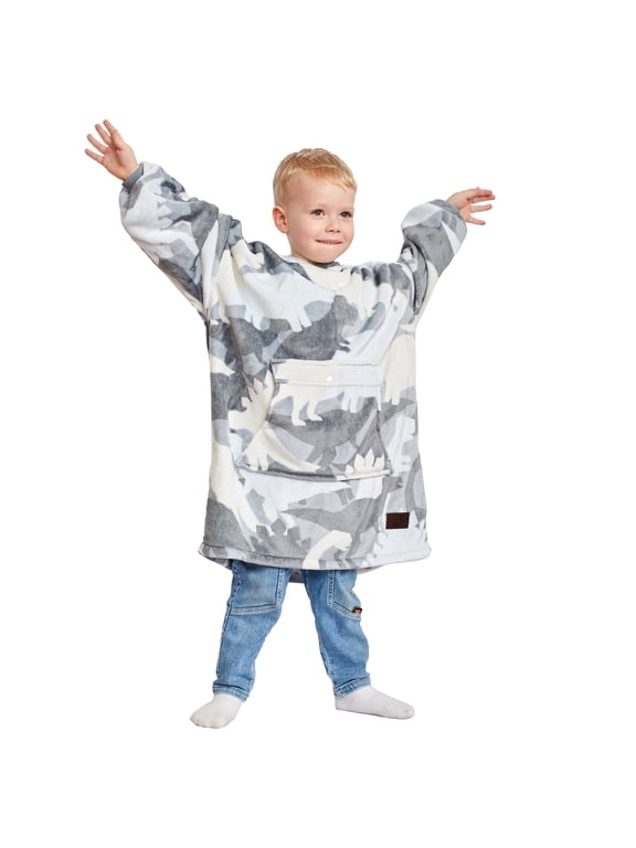 Wearable Blanket Hoodie for Kids Oversized Sweatshirt Blanket With Pocket 6-10 Year Old Girl & Boy Cute Hoodies Gift, 28 × 25 inches