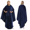 thumbnail image 1 of Catalonia Fleece Wearable Blanket Poncho for Adult Women Men, Wrap Blanket Cape with Pocket |Warm,Soft, Cozy,Snuggly, Comfort Gift, No Sleeves|All Season, Navy, 1 of 6