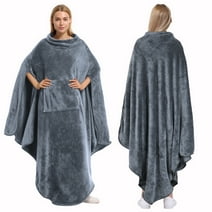 Catalonia Sherpa Wearable Blanket Poncho for Adult Women Men, Wrap ...