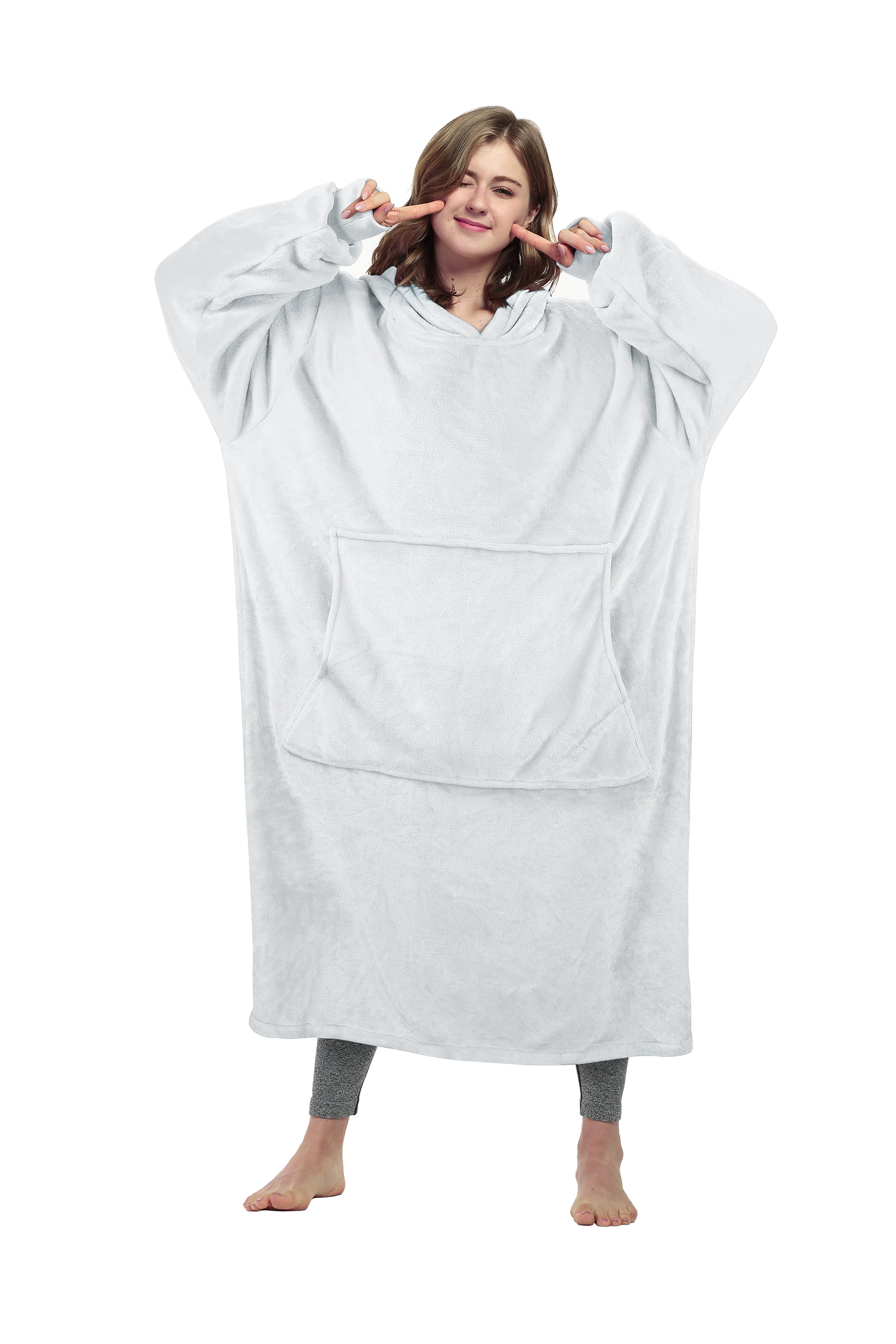 Catalonia Full Body Oversized Blanket Hoodie Sweatshirt, Extra Long Wearable Fleece Pullover, Gift for Adult Men Women Wife Girlfriend