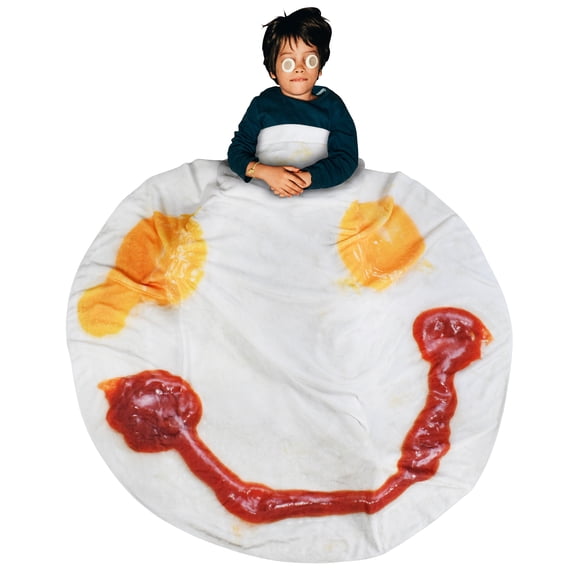Catalonia Funny Food Blanket Wrap, Flannel Realistic Food Throw Blanket , Weird Cool Gifts for Adult Kids Teens Birthday,60"*60",breakfast