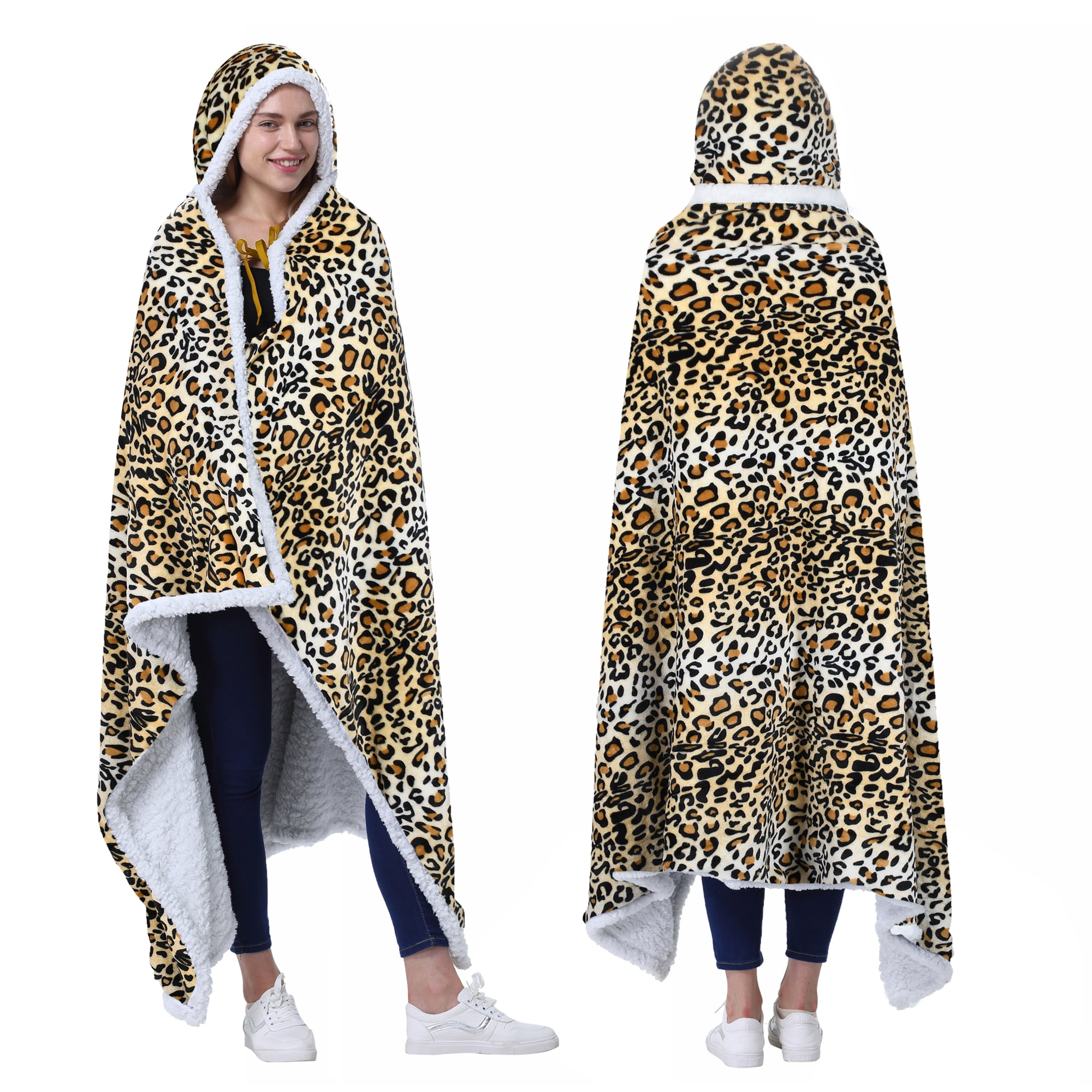 Catalonia Hooded Blanket Poncho Wearable Blanket Wrap with Hand