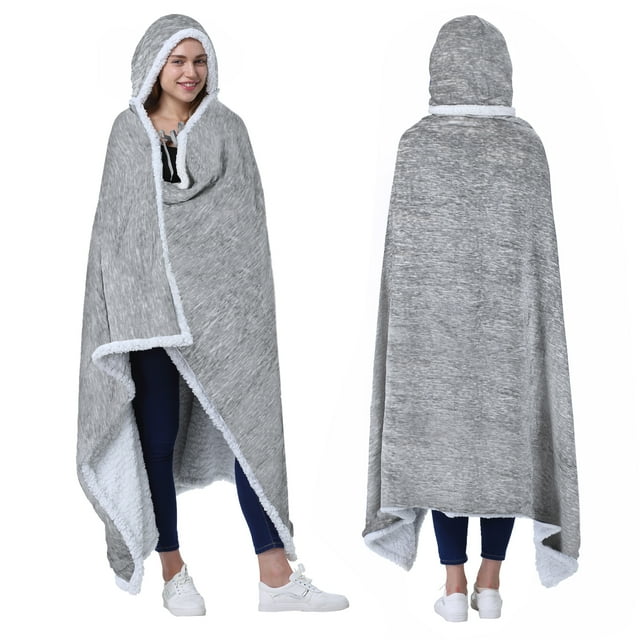 Catalonia Hooded Blanket Poncho Wearable Blanket Wrap with Hand