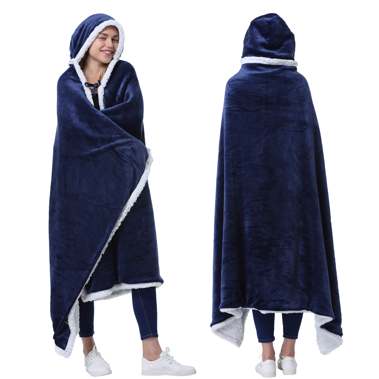 Catalonia Classy Portable Poncho Blanket Cozy Wearing, Fluffy Warm Long
