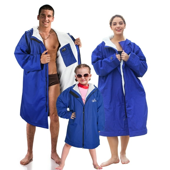 Catalonia Kids Waterproof Swim Parka with Hood, Windproof Fleece Swim Jacket, Warm Winter Swim Coat for Boys Girls Youth, Perfect for Swim Lessons, Beach, Pool