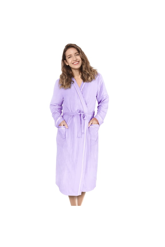 Women's Lightweight Bath Robe with Pockets, Purple