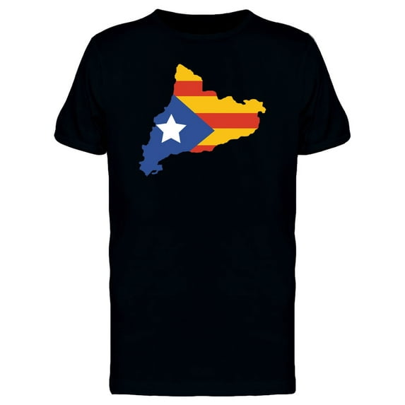 Catalonia Map With Flag T-Shirt Men -Image by Shutterstock, Male x-Large