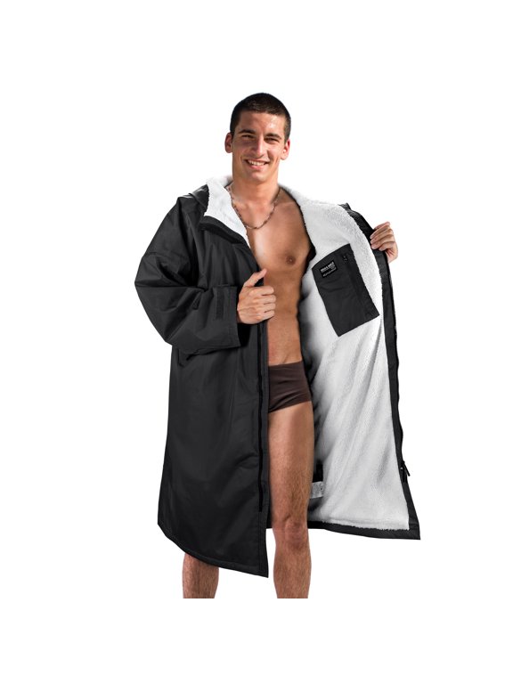 Men's Parka Hooded Coat,Big and Tall ,Waterproof,Windproof and Warm Cotton Parka,Long Sleeves and Double Opening Zipper,All Winter,Black,S/M SIZE